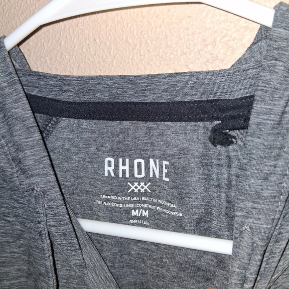Rhone Mens Reign Midweight Hoodie Sz M Grey Workout Gym Performance Athleisure - Picture 4 of 6